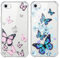 Xylota 2 Stück Handyhülle für iPhone 8/7/SE 2020/SE 2022 4,7 Hülle, Durchsichtig Aesthetic Schmetterling Muster Case, Transparent Dünn Silikon TPU Stoßfeste Kratzfest Schutzhülle Frauen Mädchen Cover