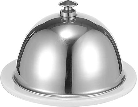 OUNONA Ceramic Butter Dish Round Lid for Butter Keeper Serving Tableware for Dessert Plates