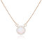 AILUOR White Opal Necklaces for Women, Rose Gold Plated 11mm Round Gemstone Pendant October Birthstone Necklace for Women Bridal Wedding Jewelry Birthday Gift for Wife Mom Her (Round, Rose Gold)