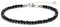Kim Johanson® Damen Fußkettchen mit echten Natursteinen in Silber I Naturstein Fußkette mit 4mm Edelstein Perlen I Wasserfest | Boho Schmuck für Frauen | Verstellbar (Achat (Onyx), S/M (21-26cm))