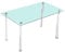 HOGAR24 ES Mesa de salón, Mesa de Comedor, Mesa de Cristal Transparente, Estructura Metalica Color Blanco, Medidas: 140 cm (Ancho) x 75 cm (Alto) x 80 cm (Fondo).