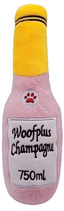 Quietschendes Hundespielzeug,Zigarette Bierflasche Plüsch Hundespielzeug,Interaktives Quietschspielzeug Kauspielzeug,Niedliches Plüsch Quietschendes Hundespielzeug ür Klein,Mittel,Groß Hunde (Rosa)