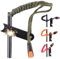 Ferro Rod Fire Starter Flint Fire Starter Survival Tool Flint and Steel Fire Starter Kit 6-in-1, Portable Ferro Rod Striker with Paracord Handlead for Campfires Emergency (4Pcs Fire Starter)