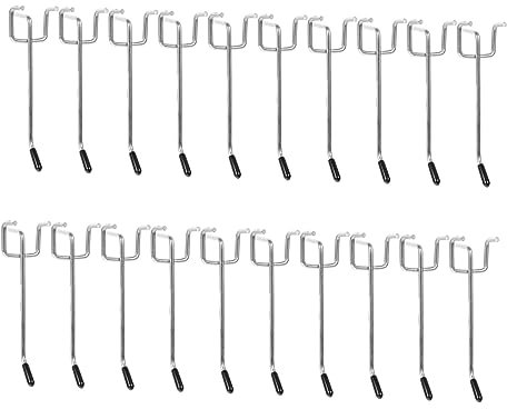 Gatuida 20sets Heavy Duty Iron Pegboard Hooks Black Protection Caps Wall Hooks for Hanging