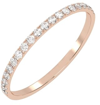 Diamonline - Bague Eternité Demi-Tour en Or Blanc 18K et Diamants de Laboratoire (Qualité E-VS1) - L’Excellence Certifiée sans les Frais de Marketing
