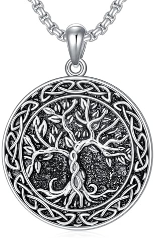 PDTJMTG Lebensbaum Kette 925 Sterling Silber Baum des Lebens Anhänger für Herren Damen
