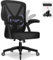 Topiake Bürostuhl,Schreibtischstuhl,ergonomischer bürostuhl mit Einstellbarer Lendenstütze,klappbaren Armlehnen,Drehstuhl mit Wippfunktion,höhenverstellbarer schreibtischsessel,Schwarz.