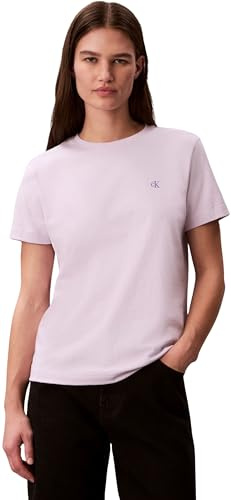 Calvin Klein Damen T-Shirt Kurzarm Archive Jersey Tee mit Rundhalsausschnitt, Violett (Island Lilac), XL