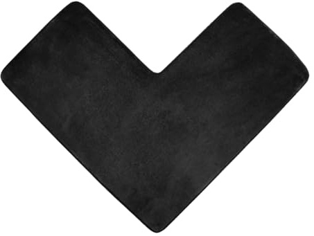 SiaBiced Badematte für Eckduschen, rutschfeste Badematte, wasserabsorbierende, L-förmige, waschbar, Duschmatte für Badezimmer, Duschen, Badewannen, Toilette, Küche, Schwarz