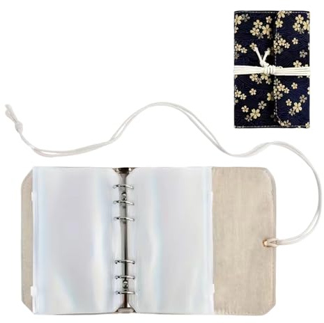 Circular Needle Storage Bag Knitting Tool Organizer Case with Removable 6 Hole PVC Binder Pocket, PVC Storage Bag for Knitting Supplies