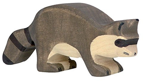 cama24com Waschbär Holzfigur Holzspielzeug von Holztiger mit Palandi® Sticker