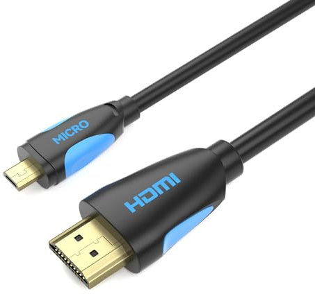JAMEGA - 1,5m Micro HDMI-Kabel 2.0 | 4K Ultra HD 2160p / Full HD 1080p | 3D / ARC/CEC/HDR | High Speed mit Ethernet kompatibel mit Raspberry Pi 4, Gopro, Lenovo, TV, PC, Notebook