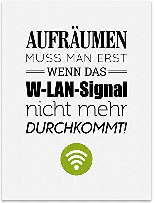 TypeStoff Kunstdruck, Poster mit Spruch – AUFRÄUMEN MUSS MAN ERST … – Typografie-Bild auf hochwertigem Karton - Plakat, Druck, Print, Wandbild - KD-00001-M
