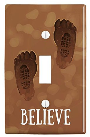 Bigfoot Sasquatch Believe Fußabdruck Kunststoff Wanddekoration Kippschalter Platte Abdeckung