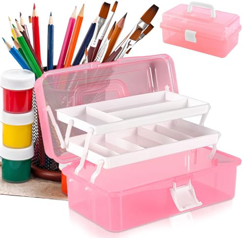 Anjing Craft Storage Box, 3 Layer Multipurpose Storage Box, cantilever tool box, Art Craft Organizer for Art Materials, Medicine, Tools, Toy, Cosmetic