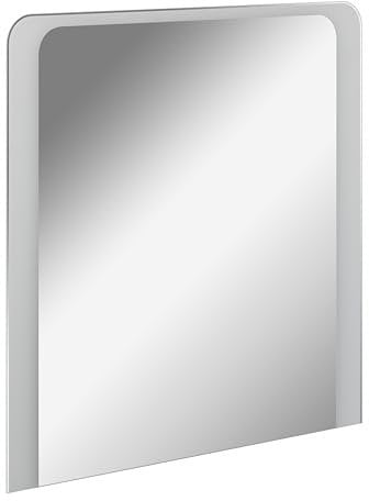 FACKELMANN LED Spiegel Milano 80 / Wandspiegel mit Design-LED-Beleuchtung/Maße (B x H x T): ca. 80 x 80 x 3 cm/Lichtfarbe: Kaltweiß/Leistung: 13,5 Watt/Badspiegel mit austauschbaren LEDs