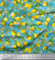 Soimoi Blau Baumwoll-Popeline Stoff Blutter, Blumen und Zitrone Gemuse Stoff drucken Meter 42 Zoll breit