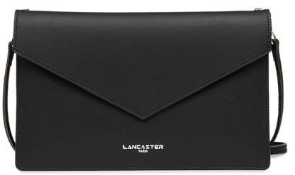 LANCASTER | Pur & Element City - Pochette Refente de Cuir de Vachette Lisse Noir - In - Or pâle