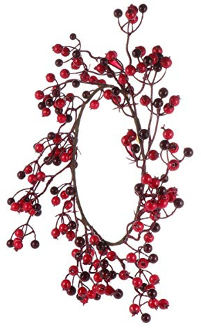Artibetter Rote Beerenkränze: Künstlicher Türkranz, Weihnachtsgirlande Kranz, Roter Herbstkranz für Haustür, Erntedankfest, Bauernhaus, Wand, Fenster, Weihnachten