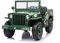 Elektrischer Aufsitz USA Army-Auto 4X4, grün, dreisitzig, MP3-Player mit USB/SD-Eingang, LED-Leuchten, zusammenklappbare Windschutzscheibe, 12V14AH-Batterie, Eva-Räder
