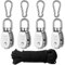 Edelstahl Flaschenzugrolle,Schalen Riemenscheibe Roller für Seile,4 Stück Schnur und Karabiner,Umlenkrolle,Flaschenzug Einzelsatz,Umlenkrolle Stahlseil,Umlenkrolle Flaschenzug,Riemenscheibe Roller