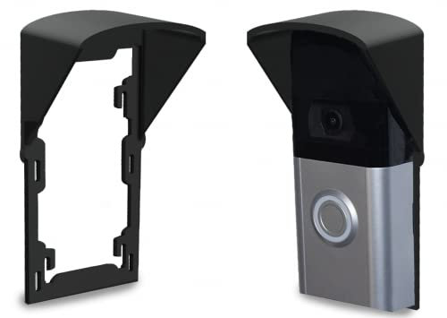 Gestech RingDoorbell Rain Cover No Drill Weather Protector for 1, 2, 2nd Generation, 3, 3 Plus, 4, Batterry Video Doorbell Pro Plus, Anti Glare Made in UK