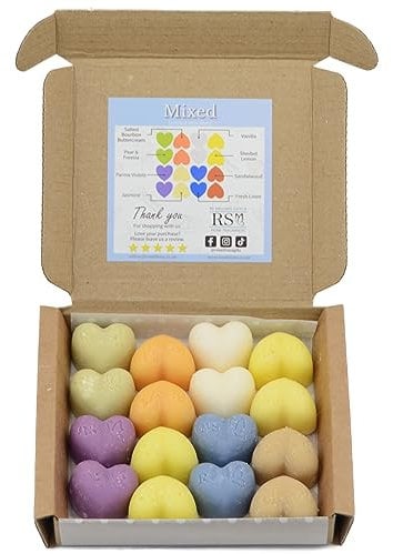 RS Wellness Mixed Scents Highly Scented Wax Melts - 16 Wax Melt Gift Set - Handmade Home Fragrance - Vegan & Pet Friendly - Luxury Candle Alternative - Highly Scented Candle Gifts For Women