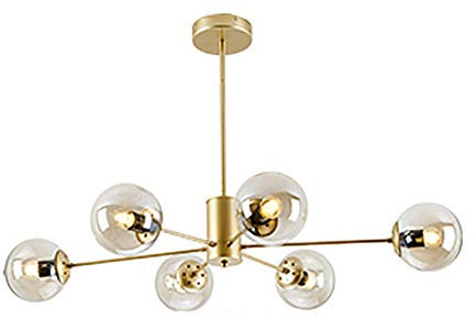 Gold Sputnik Kronleuchter 9 8 10 12 16 Leuchten Glaskugel Schattierungen Während Light Globes Decke Hängen E27 Deckenleuchten Für Küche,Jane O'troll Bohnen Kronleuchter,Esszimmer-Golden. 6 kopf