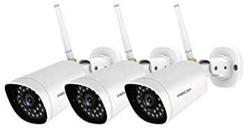 Foscam G4P IP-Kamera für den Außenbereich, 4 MP, WLAN, Nachtsicht, 20 m, Full HD, 2 K, Bewegungserkennung, 3 Stück
