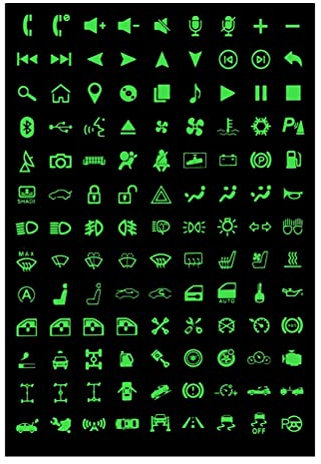 Car Luminous Sticker, Multifunction Button Stickers Car Light Stickers Switch Relay Decoration Rocker Switch Label Circuit Panel Decals, Glow in Dark Accessories