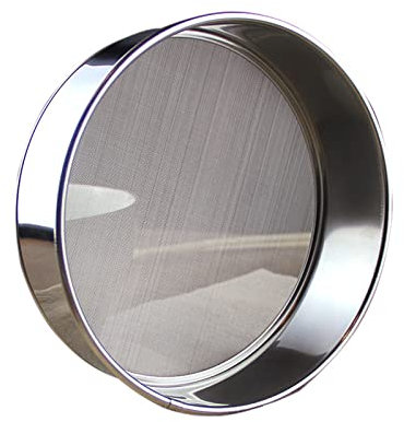 Colino per farina, in acciaio inox, a maglia fine per alimenti, adatto per setacciare farina, riso, cereali, fagioli (argento)