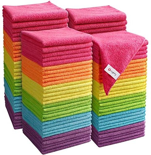 Orighty Mikrofaser-Reinigungstücher, 120 Stück, hochsaugfähiges Reinigungsmittel, fusselfreie Tücher für Mehrfachnutzung, leistungsstarke Staubentfernungs-Reinigungstücher für Haus, Küche, Autopflege