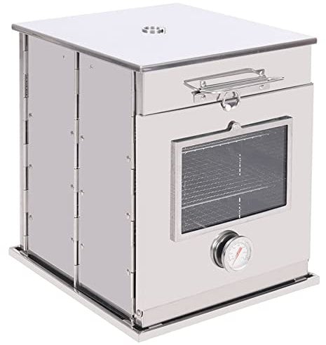 Lineslife Foldable Camping Oven with 3 Tier Grill, Portable 304 Stainless Steel Camping Stove with Thermometer for Use with Propane Gas Stove and Wood Camhorse, Outdoor Cooking, Picnic