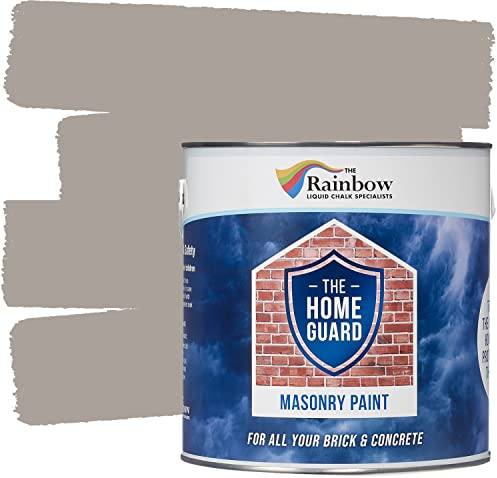 Rainbow Chalk Markers Masonry Paint - 2.5L Biscuit | Non-Toxic & Water-Based Exterior Masonry Paint for Outdoor Weather Protection | Anti-Cracking & Flaking for Smooth Brickwork | Opaque Matte Finish