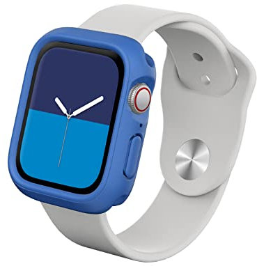 RhinoShield funda bumper compatible con Apple Watch SE 3 / SE 2 / SE/Series 6/5 / 4 [44mm] | CrashGuard NX - Diseño compacto con tecnología resistente a Impactos - Azul Cobalto