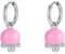 Orecchini di Luca Barra, della collezione Summer. Orecchini da donna in acciaio con campanelle con smalto rosa e cristalli bianchi. La referenza è OK1258