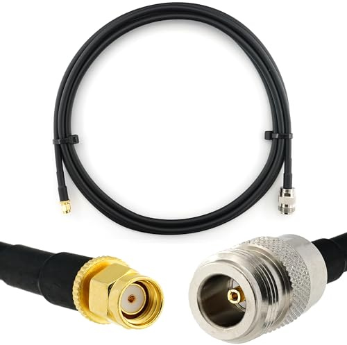 RANGEFUL 2m RP-SMA Stecker auf N Buchse Koaxialkabel — 2 Meter Verlustarmes HF-240 (LMR 240 Äquivalent) Antennenkabel 50ohm Verlängerungskabel — für WiFi Router Antenne Wireless RF WLAN Radio Modem