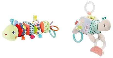 Fehn Activity-Puzzle-Raupe Color Friends – Motorikspielzeug zum Greifen & Activity Spielzeug Schildkröte - Kinderwagen Motorikspielzeug für Baby, Toddler