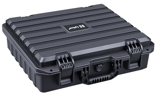 Lykus HC-4010 Waterproof Hard Case with Customisable Foam, Interior Size 40.7x33.6x11.7 cm, Suitable for Laptop, Electronics, and More Items