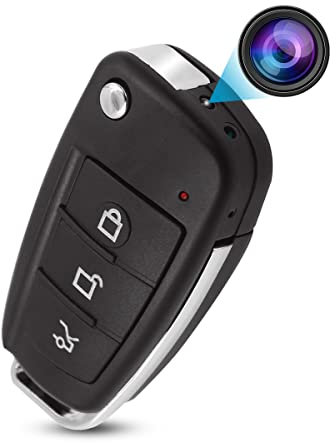 KAGMY HD 1080P Mini Car Key Camera Video Spy Cam, Portable Small Security DVR Cam with IR Night Vision/Motion Detection,Mini Recording Device for Indoor & Outdoor No Needed WiFi