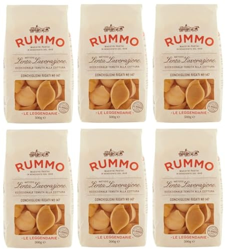 6er-Pack Rummo Pasta Conchiglioni Rigati N°147,Italienische Nudeln aus Hartweizengrieß,Italienische Pasta 500g