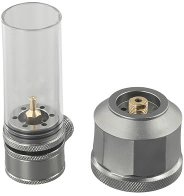 Farol de gas para camping, lámpara de luces de vela de gas para exteriores, tienda de campaña, senderismo, con varilla de extensión de tanque vacío (linterna de gas con tanque)