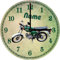 Print Equipment (18.28) Wanduhr Glasuhr - 29 cm - Motorrad Motorsport Motorcross Speedway DDR Roller Simson S51 - auch mit Wunschname