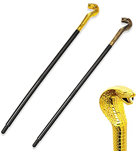 EKSMA Sceptre De Serpent 2 Pièces – Baguette Magique d'Halloween – Parfait Pour La Mascarade, Le Cosplay, Les Productions Théâtrales – Bâton De Roi Égyptien d'Halloween