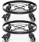 WELDUN Supporto per piante in metallo con ruote, supporto per fioriera da giardino resistente, 32 cm, carrello mobile per vasi, adatto per patii esterni, terrazze e interni, nero, confezione da 2
