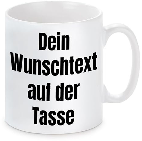 Tasse mit deinem Wunschtext | bis zu 6 Zeilen Schriftart und Schriftfarbe wählbar | Tasse 300ml zum selbst gestalten | Spülmaschinenfest | langlebig durch hochwertigen Druck