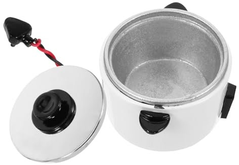 Gogogmee Tiny Electric Mini Rice Cooker Figurine Metal Material 1:12 Scale Miniature Kitchen Accessory for Dollhouse and Miniature Decorations
