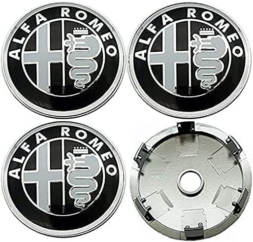 ZVUOPLGV 4 Nabenabdeckung, Für Alfa Romeo 159 147 156 Giulietta Mito 60mm Radkappen Emblem Auto Radnabenkappen Felgen Aufkleber Dekoration Radkappen