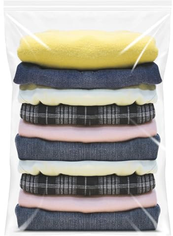 Rainmae 20PCS 5 Gallon Extra Large Zip Lock Bags,6.3 mil Large Clear Ziplock Bags 40×60cm Reclosable Storage Bag for Coats,Bulky Clothes,Bath Towels and Organizing