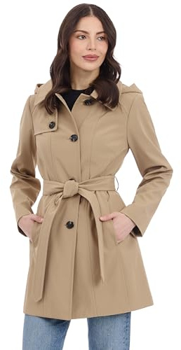 Michael Kors Damen Trench Coat Style Raincoat With Detachable Hood Trenchcoat (1er Pack)